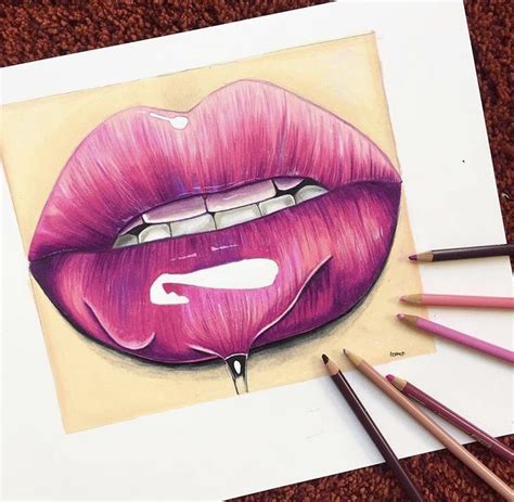 Image result for Realistic Lips Drawing