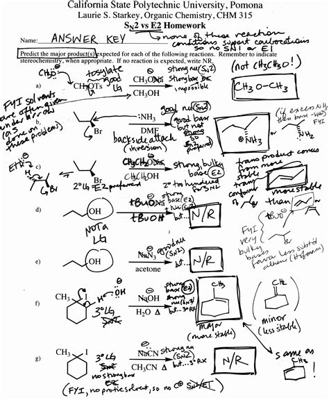 Organic Chemistry Worksheet with Answers Best Of Dr Starkey S Chm 315 ...