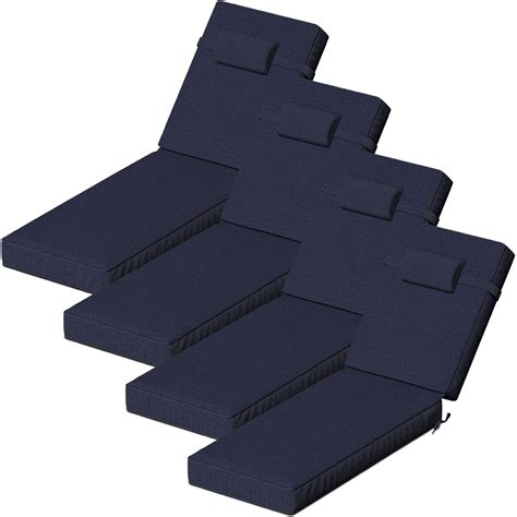 Hokku Designs 72" X 21" X 4" Outdoor Olefin Chaise Lounge Cushions (Set ...