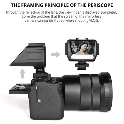 Yelangu A74 Vlog Selfie Flip Screen Cold Shoe Bracket Reverse Mirror M ...