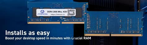 ATEVON 4GB DDR4 Laptop RAM 2666MHz – PC4-21300 SODIMM Memory Module for ...
