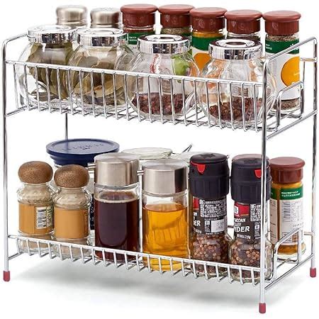 Buy Plantex Stainless Steel 2-Tier Kitchen Rack/Spice Shelf/Kitchen ...
