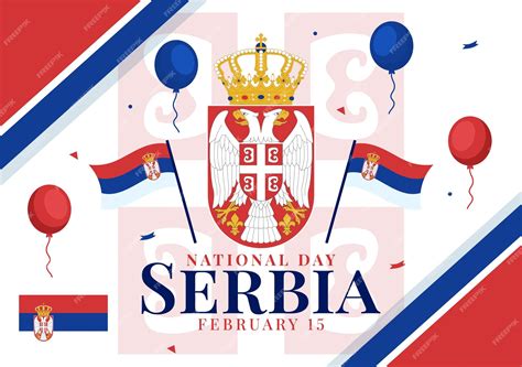 Premium Vector | Serbia national day vector illustration with waving ...