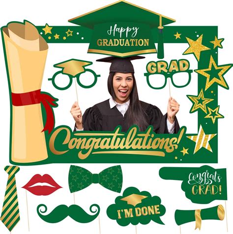 Ssailuedecor Green and Gold Class of 2025 Photo Booth Props - India | Ubuy