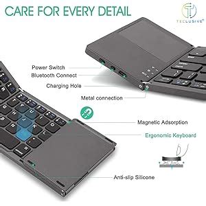 Amazon.in: Buy T TECLUSIVE Slim Foldable Wireless Bluetooth Keyboard ...