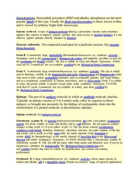 Glossary of staining methods, reagents, immunostaining, terminology and ...
