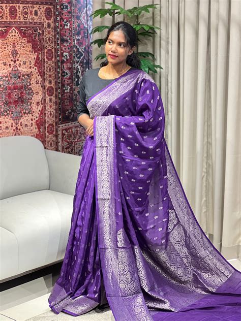 Thread And Zari Woven Georgette Banarasi Saree | YNG704 – Aham Designer ...
