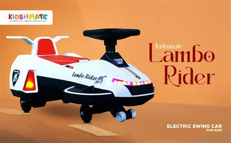 Buy Kidsmate Lambo Rider 2-in-1 Electric & Manual Swing Car | Battery ...