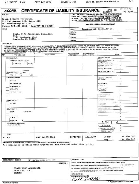 Liability Insurance Certificate 的图像结果