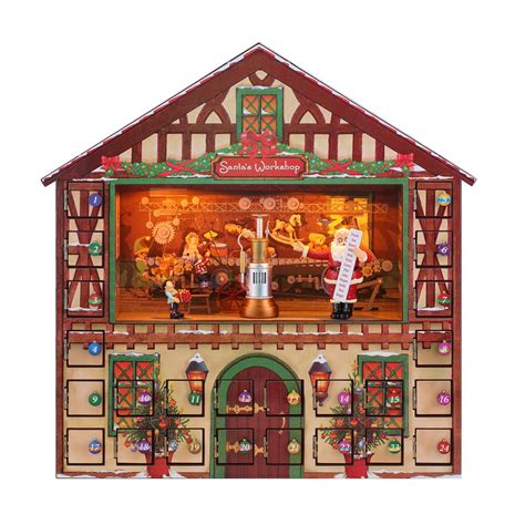 Mr. Christmas 16" Animated & Musical Santa's Workshop Advent Calendar | HSN