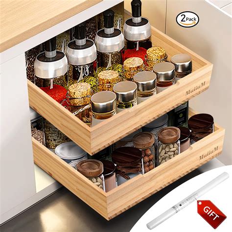 MuiiuM 2 Pack Pull Out Cabinet Organizer Fixed with India | Ubuy