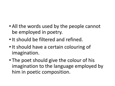 Wordsworth's theory of poetic diction | PPT