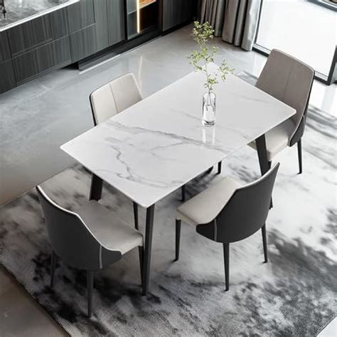 KithKasa Modern 55 Dining Table, White Sintered India | Ubuy