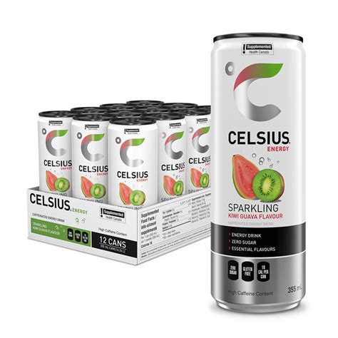 Celsius Sparkling Kiwi Guava, Zero Sugar Energy Drink (355 ml) Delivery ...