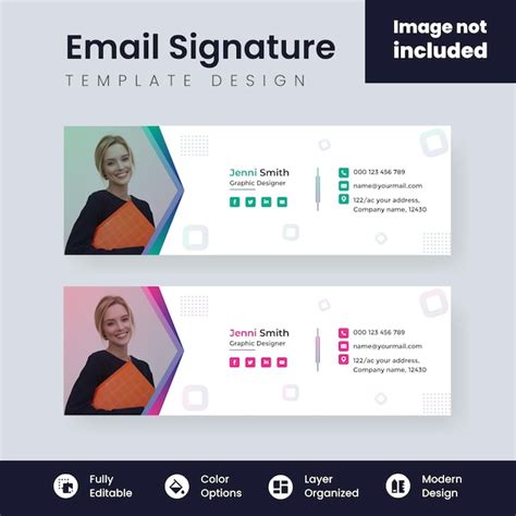 Email signature template design | Premium Vector