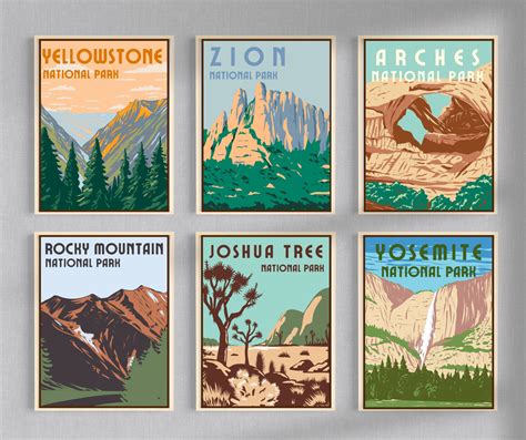 Vintage National Park Posters Available for Digital Download, Set of 6 ...