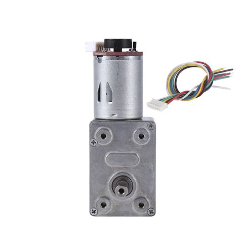 Buy DC Worm Gear Motor 12V High Torque Reduction Gear Box with Encoder ...
