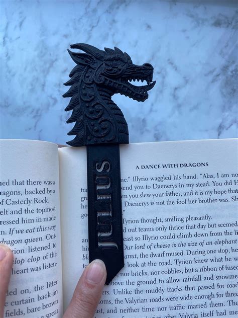 Personalised Dragon Bookmark 3D Printed Embossed 3D Printed Dragon ...