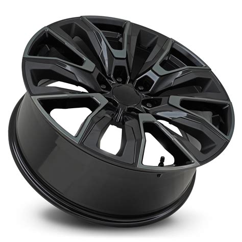 22" Fits GMC Split 6 Spoke Chevy Silverado Tahoe Yukon Denali Sierra Escalade Gloss Black ...