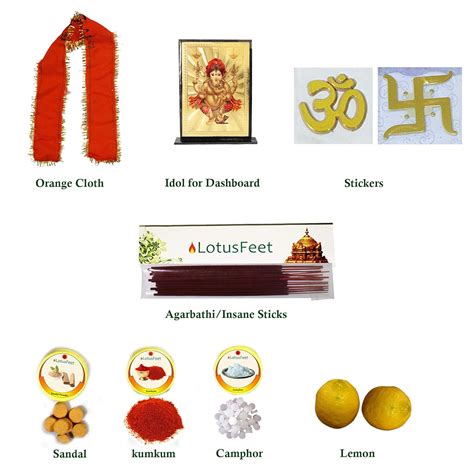 LotusFeet Spirituality New Vehicle Puja Kit -Basic Pack : Amazon.in ...