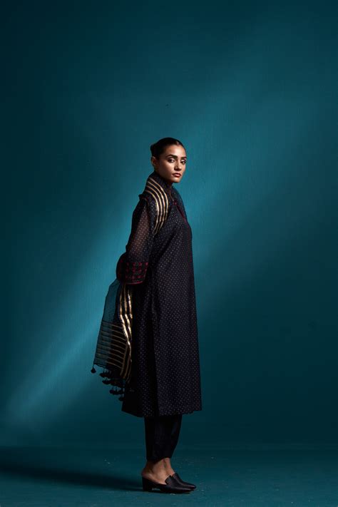 Sphere cutwork chanderi printed kurta – indigenecraft.com