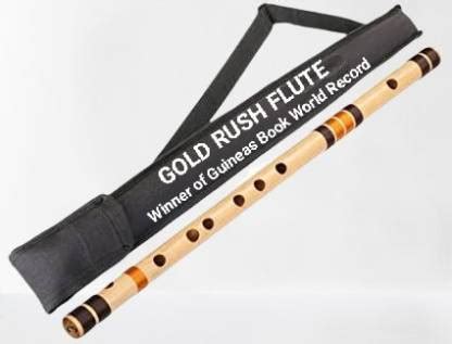 Gold Rush G Sharp Base Professional Scale Right Hand Flute (Bansuri) 22 ...