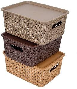 UNIBRITE Plastic Plastic Multipurpose Solitaire Storage Basket with Lid ...