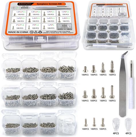 Amazon.com: 1100Pcs (11 Sizes) Micro Screw Kit Eyeglass Sunglass Repair ...