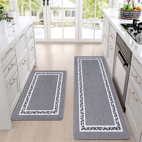 Amazon.com: ASPMIZ Modern Kitchen Mat Set Anti Fatigue 2 Piece, Non ...