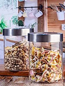Buy ROXX Glass Cookies Candy Jars Set of 2 Pieces 1150ml Online at Low ...