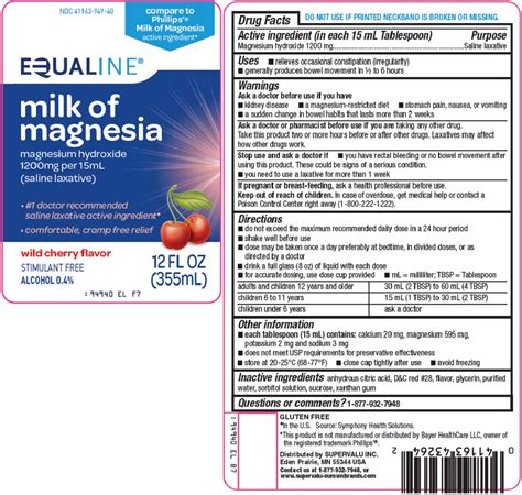 EQUALINE MILK OF MAGNESIA- magnesium hydroxide suspension