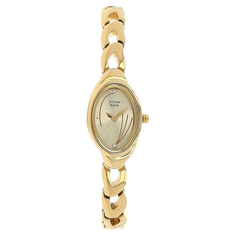 Buy Online Titan Raga Champagne Dial Women Watch With Metal Strap ...