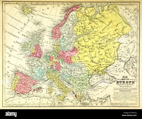 Map europe 19th century engraving hi-res stock photography and images - Alamy