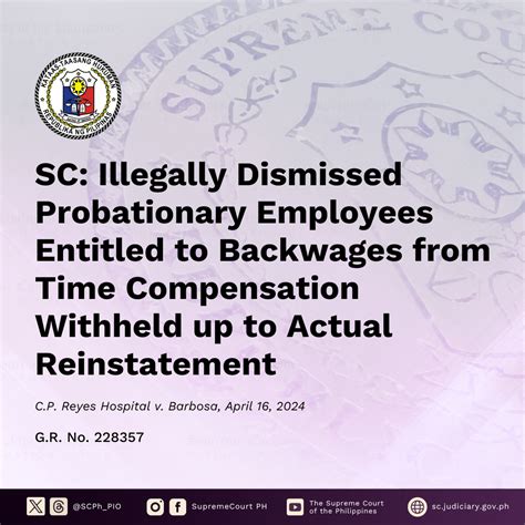 SC: Illegally Dismissed Probationary Employees Entitled to Backwages ...