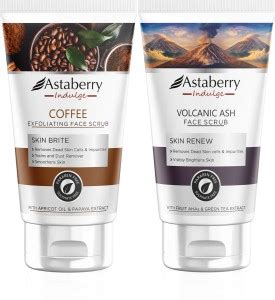 ASTABERRY Indulge Volcanic Ash Face Scrub & Coffee Face Scrub Combos ...