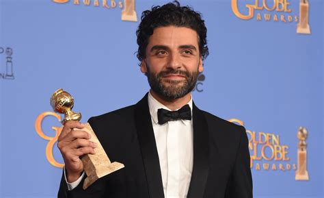 happiness, award, young adult, isaac, beard, holding, oscar isaac ...