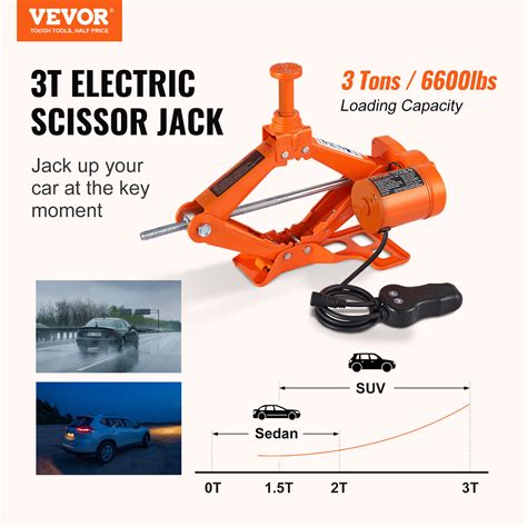 VEVOR Electric Car Jack Floor Jack 3 Ton Electric Scissor Jack Car ...