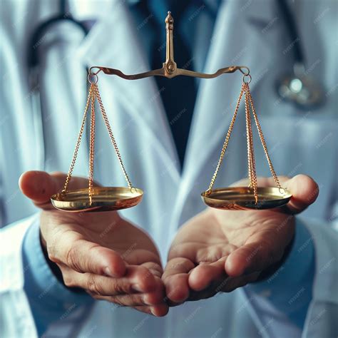 Premium Photo | Symbolism of a Medical Professional Holding a Golden Balance Scale for Ethics ...