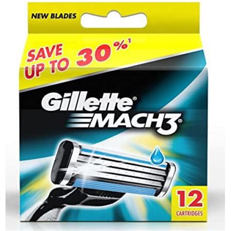 Gillette Mach3 Shaving Razor Blades (Pack of 12) : Buy Gillette Mach3 ...