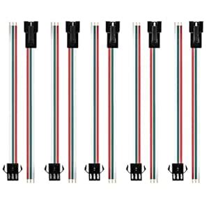 Buy SNOOGG 5 Pairs - 10 PIECE 3 Pin JST Connectors 15cm 20AWG Wire ...