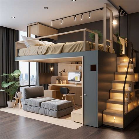 Modern Loft Bed Ideas for Teen's Room