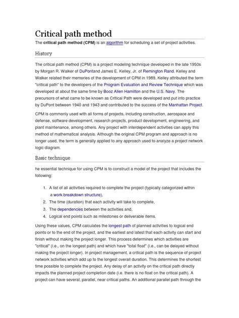 Critical Path Method PDF 的图像结果