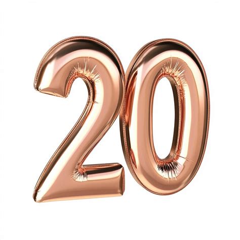 3d rose gold number 20 isolated on white background | Premium AI ...