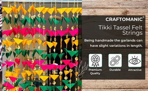 Craftomanic® Decorative Triangle Gotta Tikki Tassel Felt Strings 4.5 ft ...