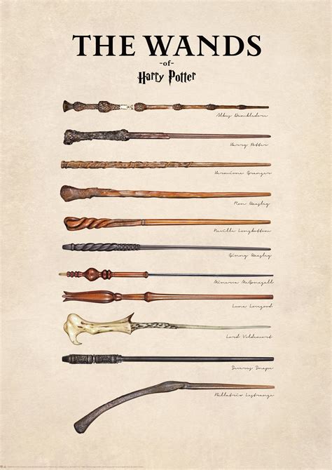 Harry Potter™ - The Wands Poster | Unika trollstavar konstverk | Poster Store Sverige