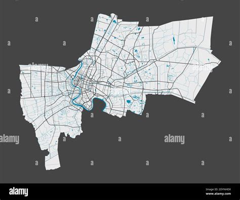 Bangkok map. Detailed map of Bangkok city administrative area ...