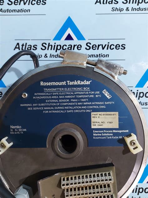EMERSON 9150068-871 E ROSEMOUNT TANKRADAR TRANSMITTER ELECTRONIC BOX ...