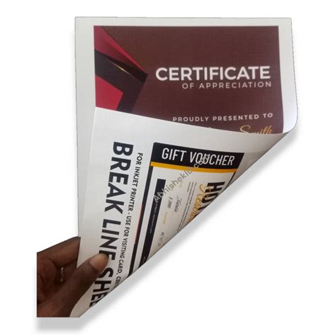 A4 Break Line Sheet - Universal Inkjet Printer Visiting Card Paper (HP ...