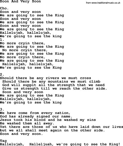 Soon And Very Soon - Apostolic and Pentecostal Hymns and Songs lyrics ...