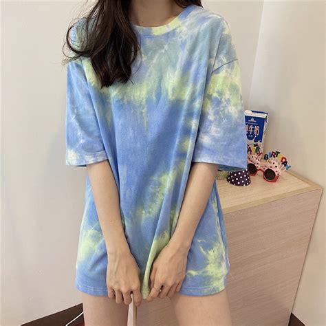 Blue Tie And Dye Oversized T-Shirt – Outzidr